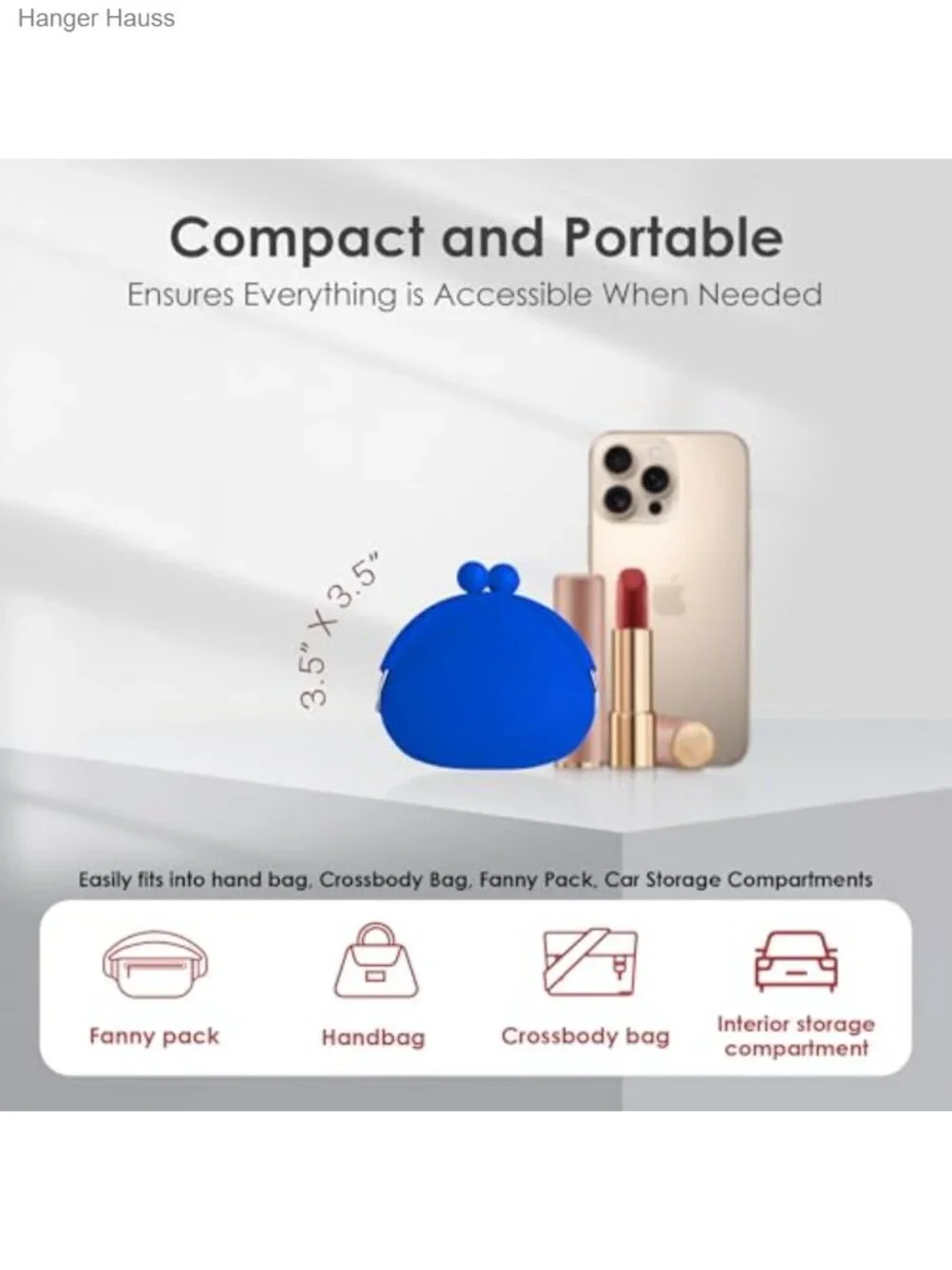 Silicone Kiss Lock Coin Purse with Alloy Steel Closure - Small Pouch for Coins,
